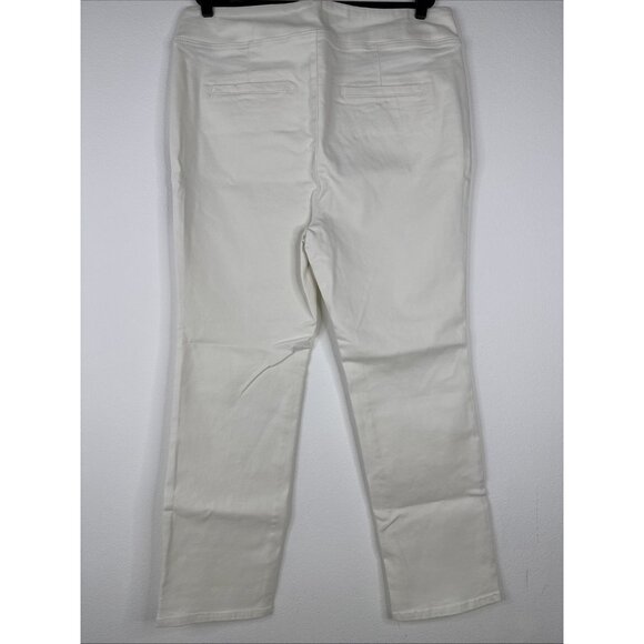 DG2 by Diane Gilman Compact Comfort Denim Bootcut Jeans Size 20WT Ivory NEW - Picture 2 of 9